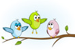 Three birds on a branch  - Part 4
