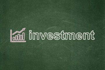 Business concept: Growth Graph and Investment on chalkboard