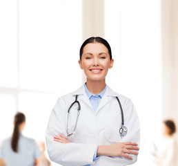 Sticker - smiling female doctor with stethoscope