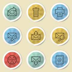 Canvas Print - E-mail web icons, color vintage stickers