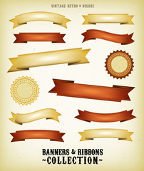 vintage banners and ribbons set