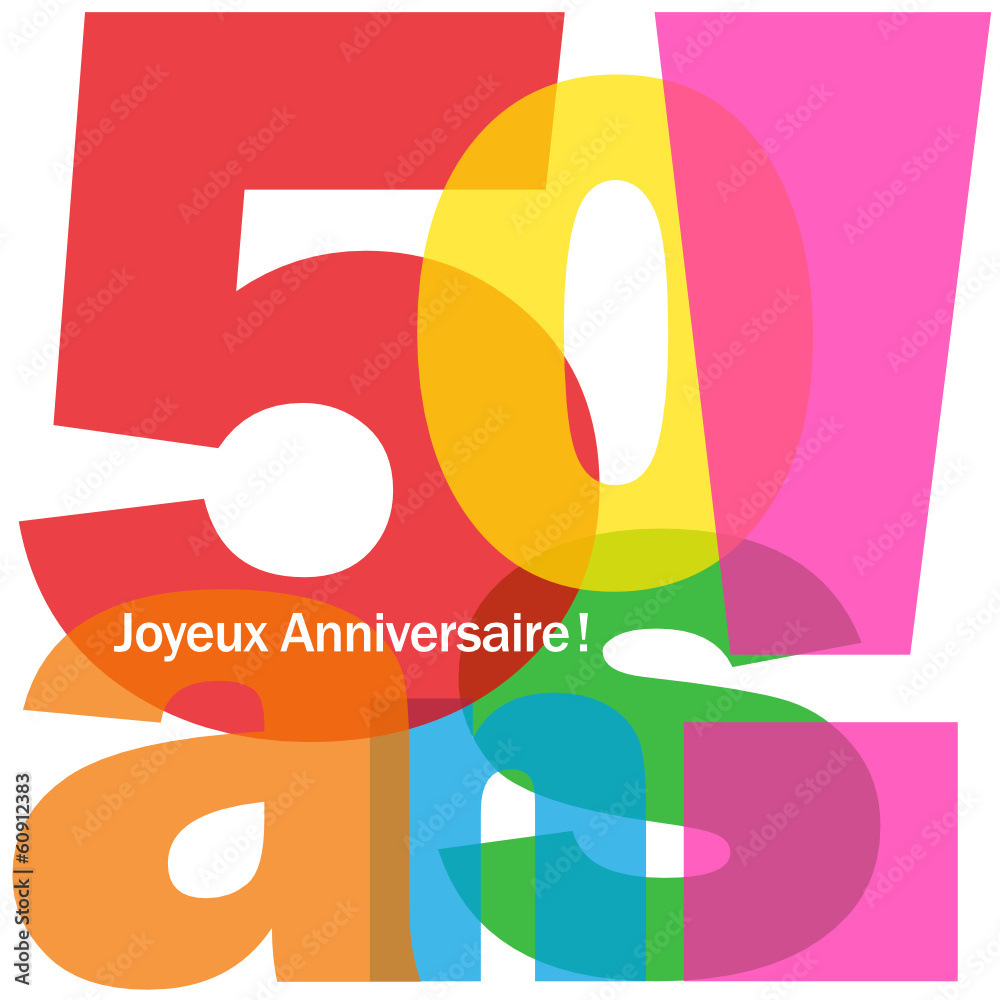 Carte 50 Ans Joyeux Anniversaire Fete Voeux Felicitations Stock Gamesageddon