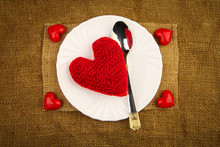 Red Heart On The Plate