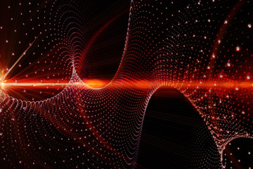 Poster - futuristic wave background design with lights