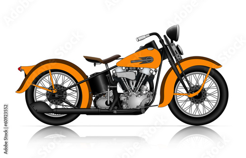 Naklejka - mata magnetyczna na lodówkę orange motorcycle