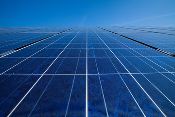 Solar panels and blue sky