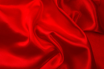 Wall Mural - Red silk fabric background