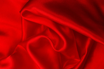Wall Mural - Red silk fabric background