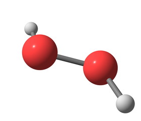 Poster - Hydrogen peroxide (H2O2) molecular structure isolated on white