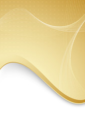 Wall Mural - abstract background with golden border and waves