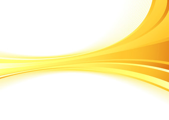 Wall Mural - golden metal wave on a white background