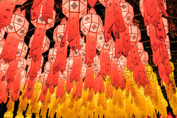 Lanna style lantern in Loy Kratong festival, North of Thailand