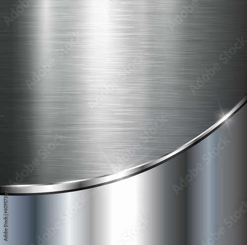 Fotografía Metallic background, vector polished steel texture.
