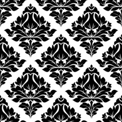 Poster - Floral arabesque pattern with a diamond motif