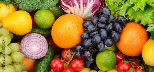 Naklejka - mata magnetyczna na lodówkę set fruit and vegetable