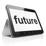 Fototapeta Przestrzenne - Timeline concept: Future on tablet pc computer