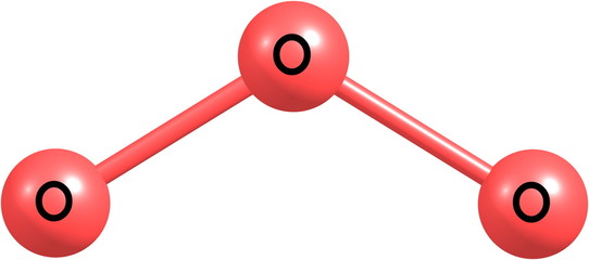 ozone (o3) molecular structure isolated on white