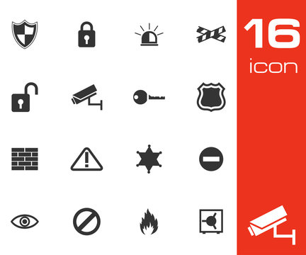 Vector black security icons set
