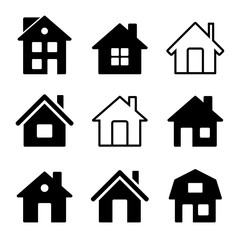 House Icons Set on White