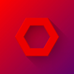 Poster - Red Abstract Polygon Sign