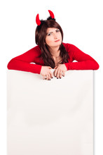 Female Model Holding White Board - Walentines Day