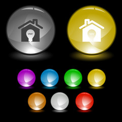 Sticker - Light in home. Vector interface element.