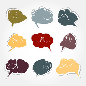 set of cloud icon computing concept design