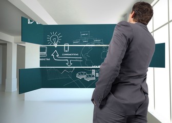 Poster - Composite image of thinking businessman