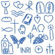 Religious chalky symbols