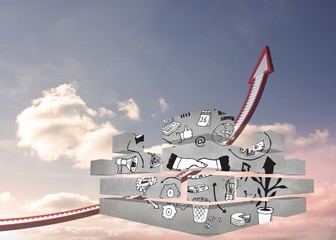 Poster - Composite image of handshake graphic on abstract screen