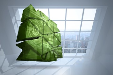 Poster - Composite image of interface on abstract screen