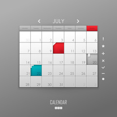 Canvas Print - Vector calendar template design