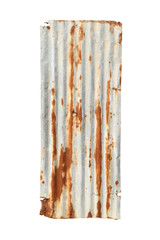Wall Mural - rusty corrugated metal (with clipping path) isolated on white