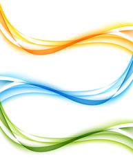 Poster - Set of wavy banners