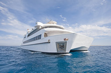 Large Luxury Catamaran At Sea