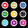 © Oleksii Voloshyn - Arrow sign icon set in circle shape internet button