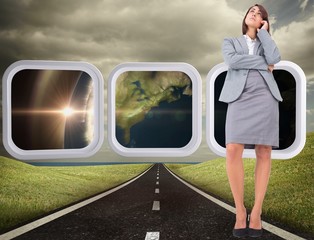 Poster - Composite image of focused businesswoman