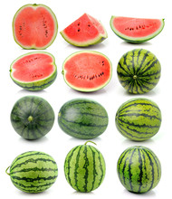 Water Melon Isolated On White Background