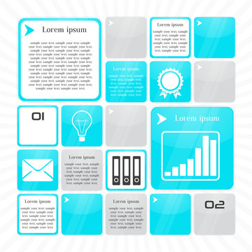 template glass infographic tiles and frames
