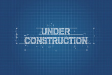 Under Construction Blueprint, Technical Drawing, Scribble Style