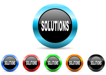 Poster - solutions icon vector set