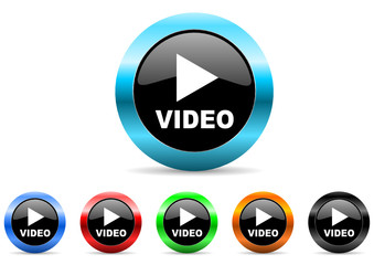 Aufkleber - video  icon vector set