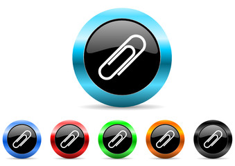 Aufkleber - paperclip icon vector set
