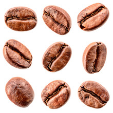 Coffee Beans Isolated On White. Collection