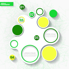 Poster - Infographic template with organic shape and circle labels. Eps10