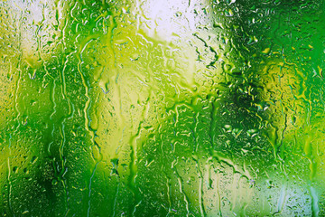 Wall Mural - Glass with natural water drops