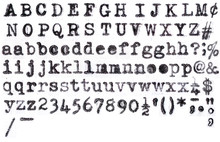 American Typewriter Aplphabet On White