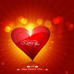 Wall Mural - valentine's day shiny heart background colorful design vector il