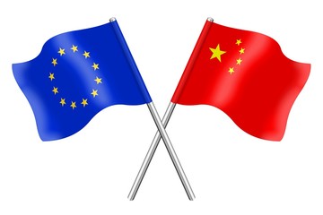 Flags : duet Europe and China