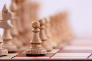 Poster - chess on chessboard before the game